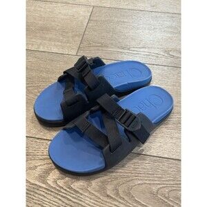 CHACO Chillos Sandals Slides Big Kids Blue & Black Size 6 Summer Swim
